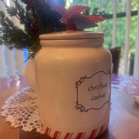 Rae Dunn Christmas Cookies Jar - White and Red - Picture 2 of 6